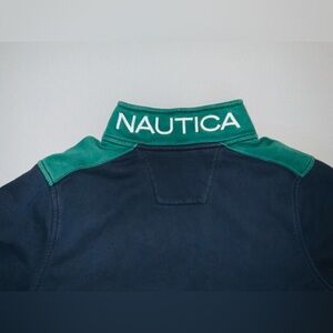 Nautica turtleneck sweater Navy blue and green
